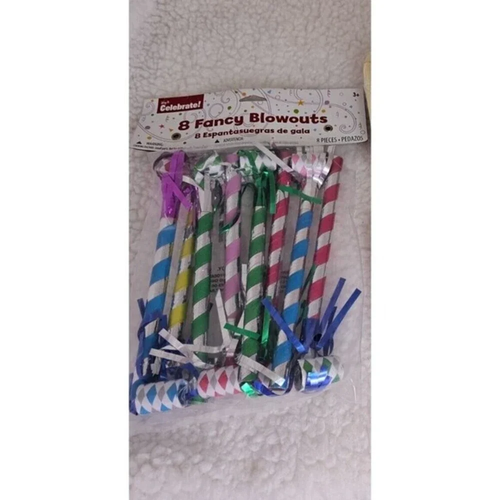 Fancy Party‎ Blowers Blowouts Loot Bag Filler Foil Noise Toy Birthday Party 8pc